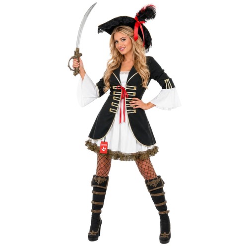 Schwarzes sexy piratin kostüm - piratin,