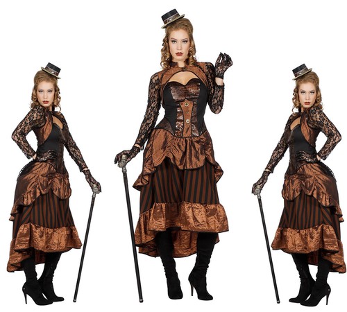 Retro steampunk kostüm dame - retro,
