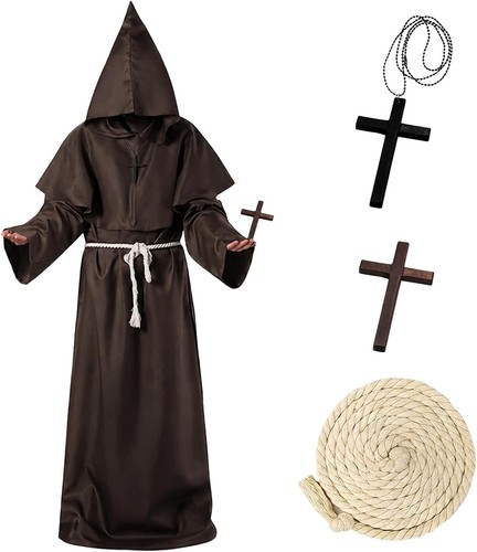 Mönchskostüm robe mit kapuze - robe,