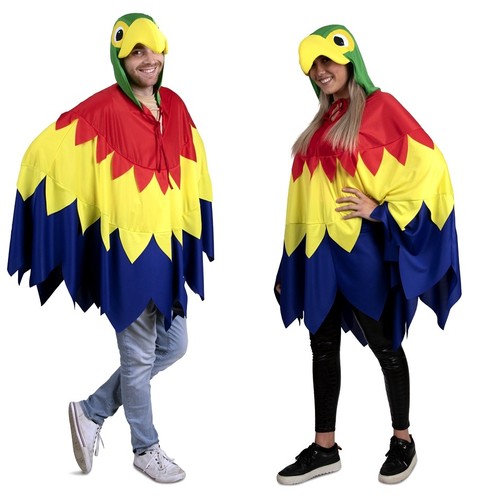 Papagei poncho mit kapuze - poncho,