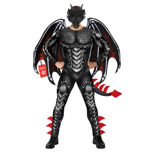 Schwarz drache kostüm - schwarz,