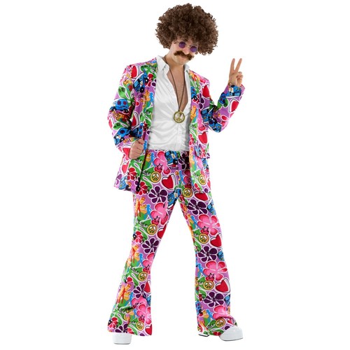 Bunte hippie kostüm herren - hippie,